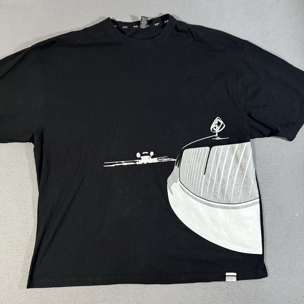 Sean John Mens Tee T-Shirt‎ Big & Tall Size 4XB Black Casual Graphic 90s V Neck
